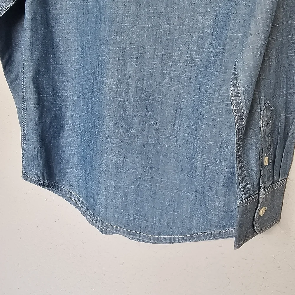 Carters Nautical Anchor Embroidered Blue Button Long Sleeve Shirt‎ Size 4T